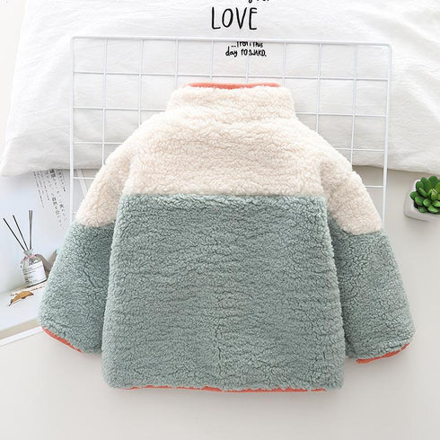 Autumn and winter boys plus velvet warm long sleeve coat